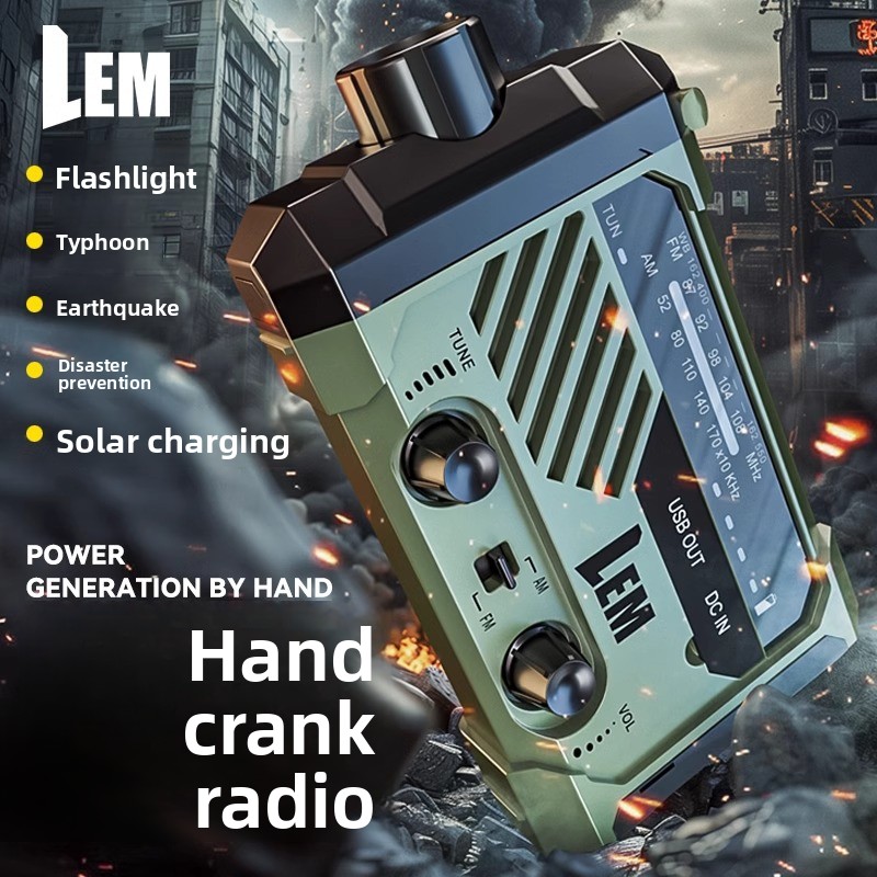 Solar Emergency Charger - Radio Darurat Bertenaga Engkol Tangan &