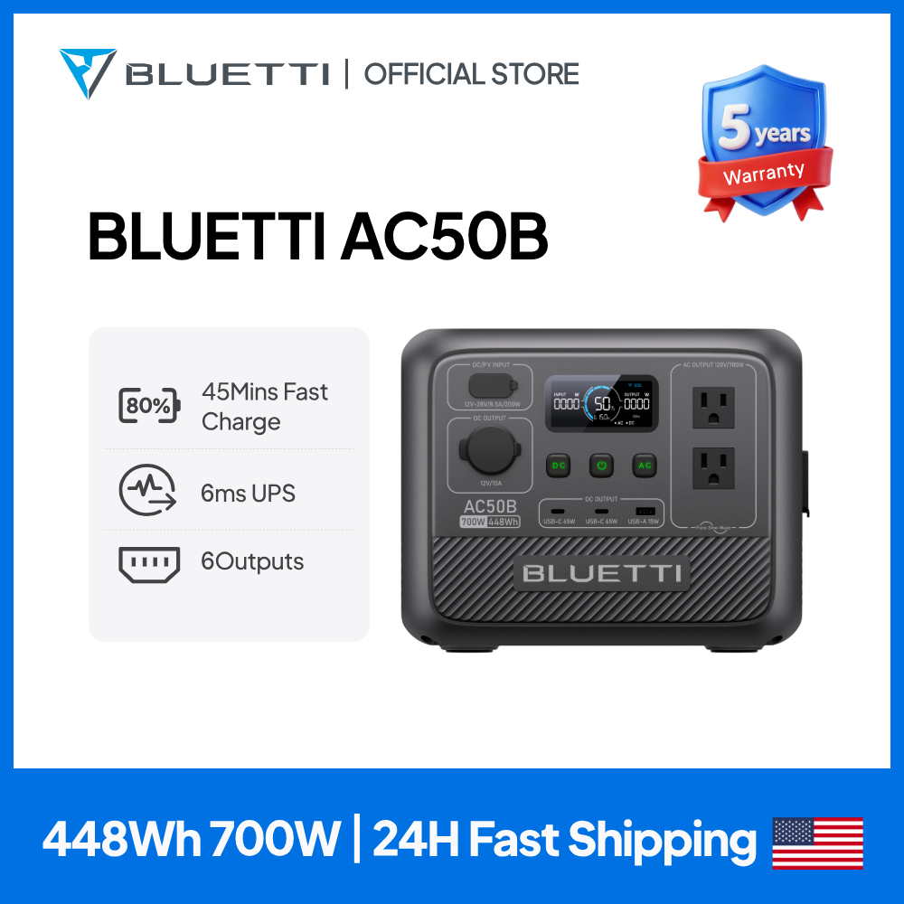 Solar Emergency Charger - BLUETTI AC50B Pembangkit Listrik Portabel 700W