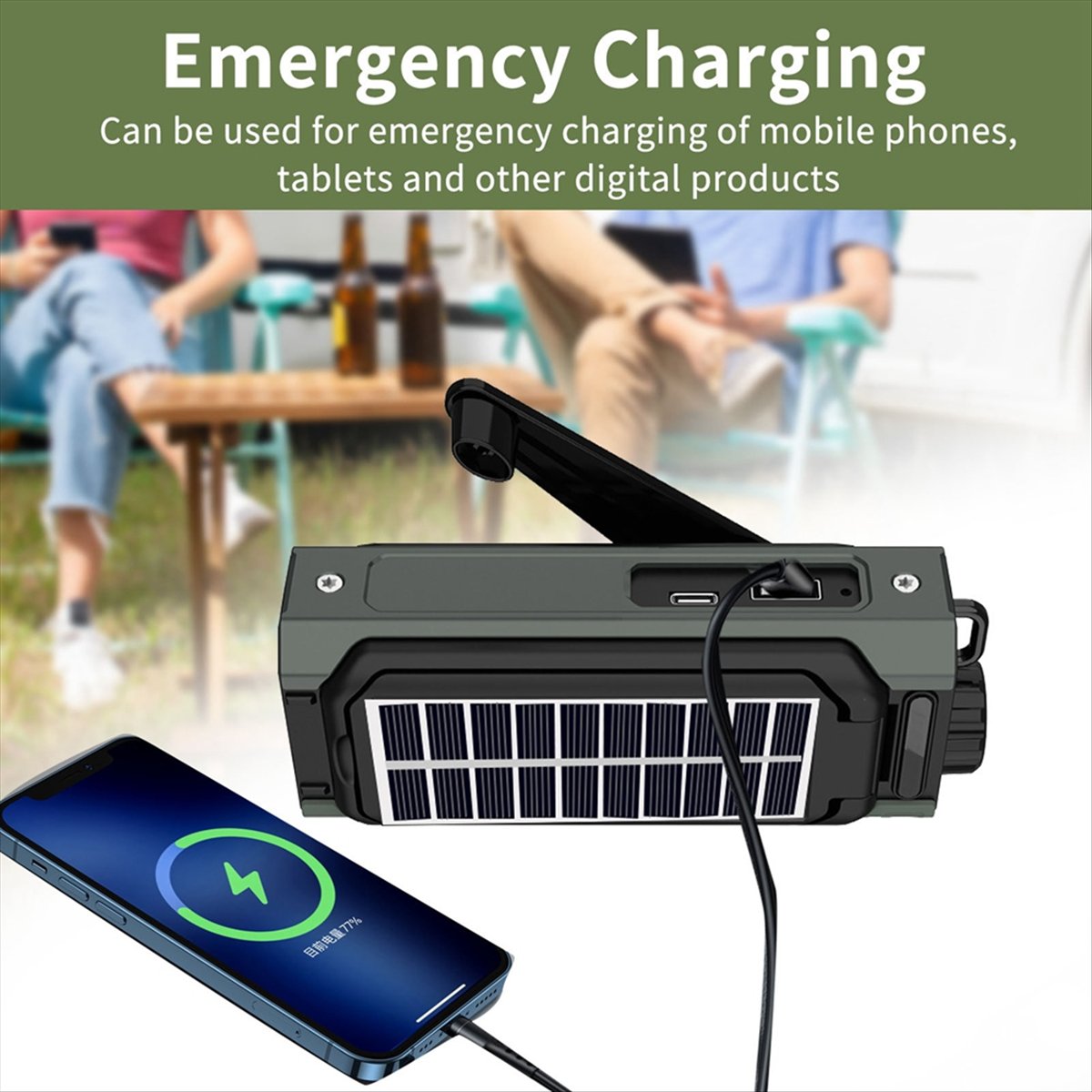 Radio Tenaga Surya Portabel A2 - Solar Emergency Charger ulasan dan harga