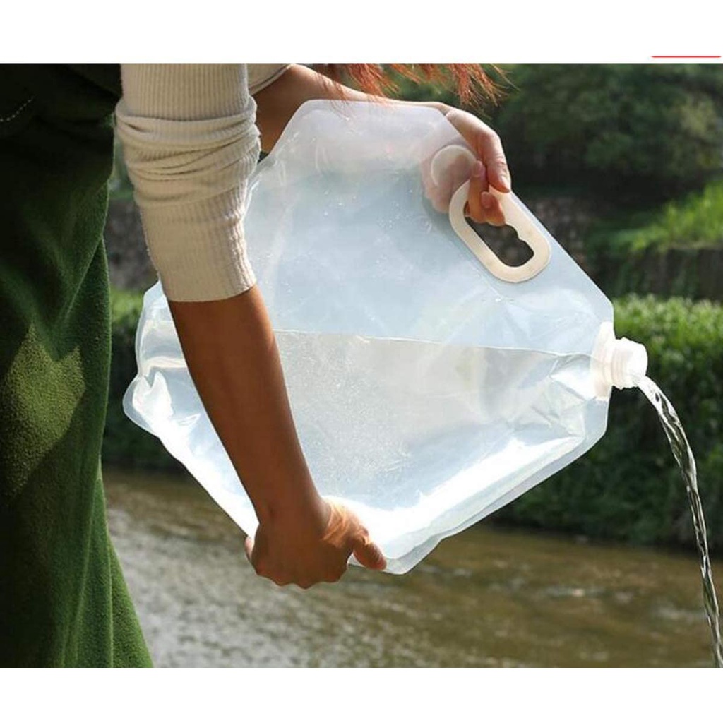 5L 10L Wadah Air Lipat Plastik - Water Bag Collapsible ulasan dan harga