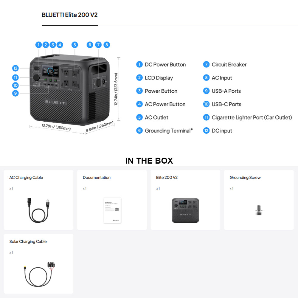【Renew】BLUETTI Elite 200 V2 St - Solar Emergency Charger ulasan dan harga